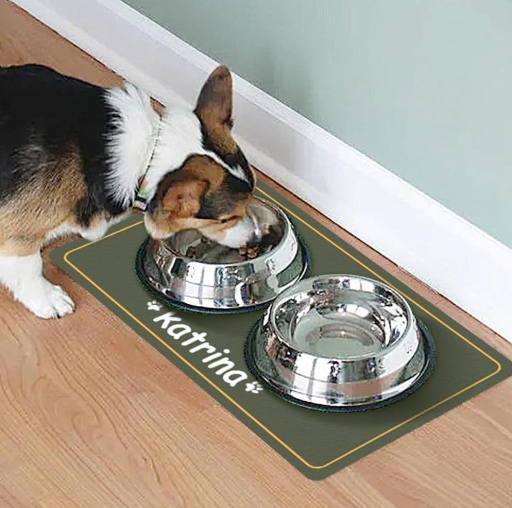 Dog Bowl Mat, Personalised Pet Bowl Mat, Customised Bowl Mat, Dog