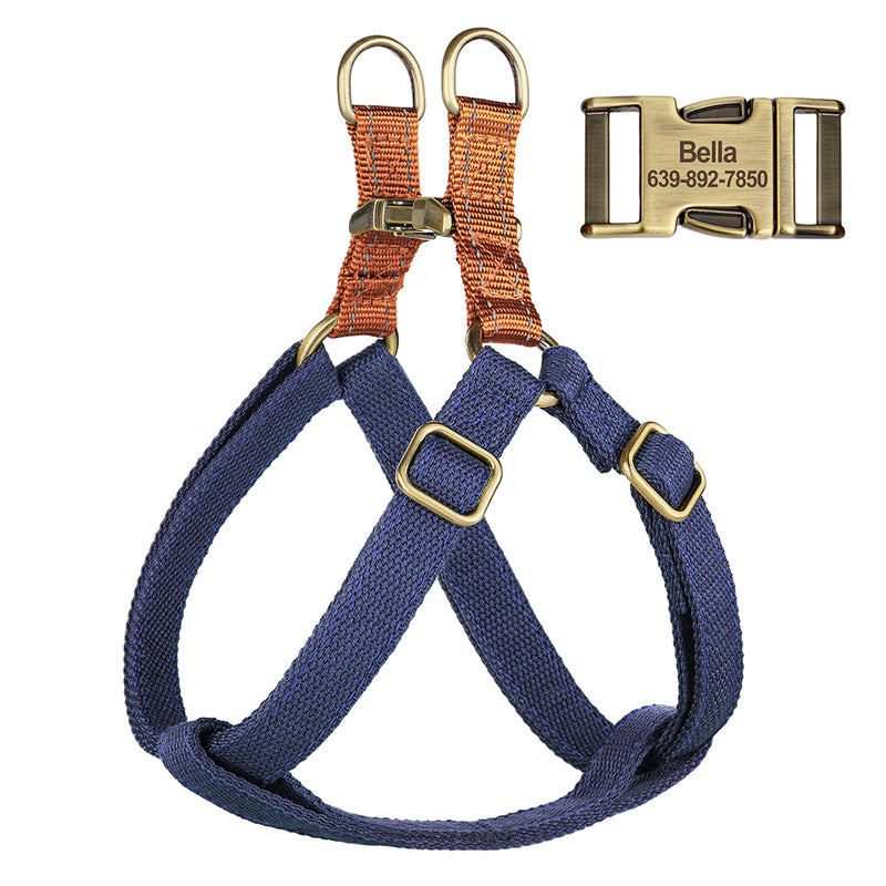 Engraved Step In Reflective Nylon Dog Harness - Pawzopaws
