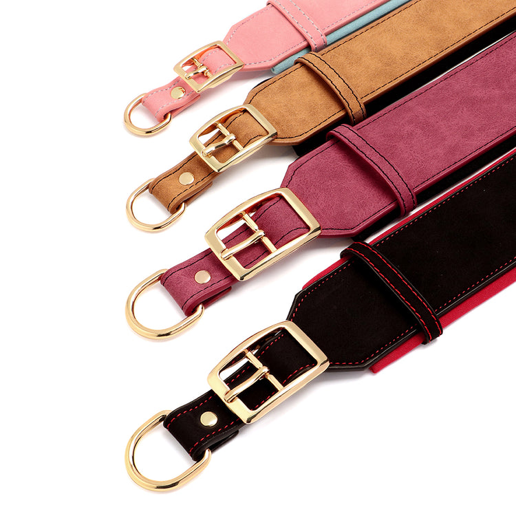 Soft Wide PU leather Personalized Dog Collar - Pawzopaws