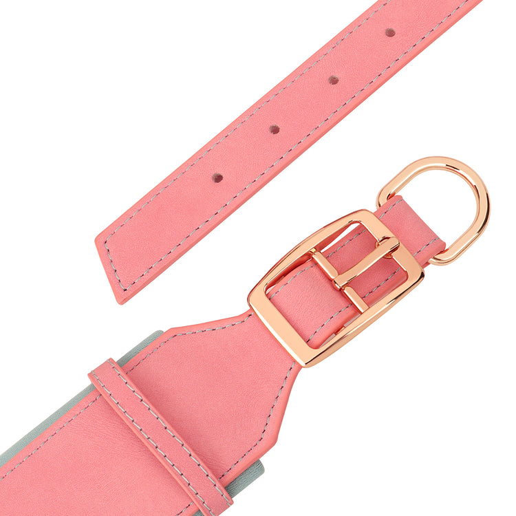 Soft Wide PU leather Personalized Dog Collar - Pawzopaws