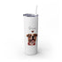 Personalized Skinny Tumbler with Lid and Straw - Pawzopaws