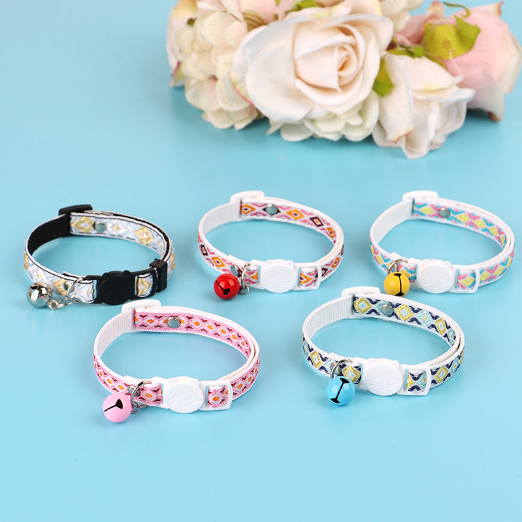 Personalized Nylon Cats Collars with bell and fish ID tag - Pawzopaws