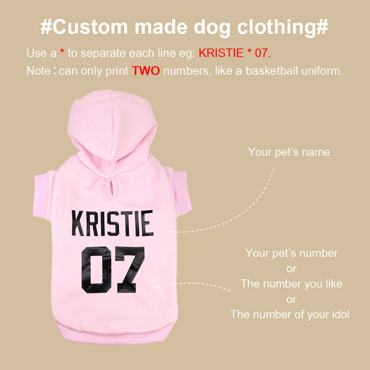 Custom Dog Hoodies Large Dog Clothes Personalized Pet Name Clothing - Pawzopaws
