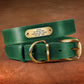 Personalized leather collar w/ gold buckle - Pawzopaws