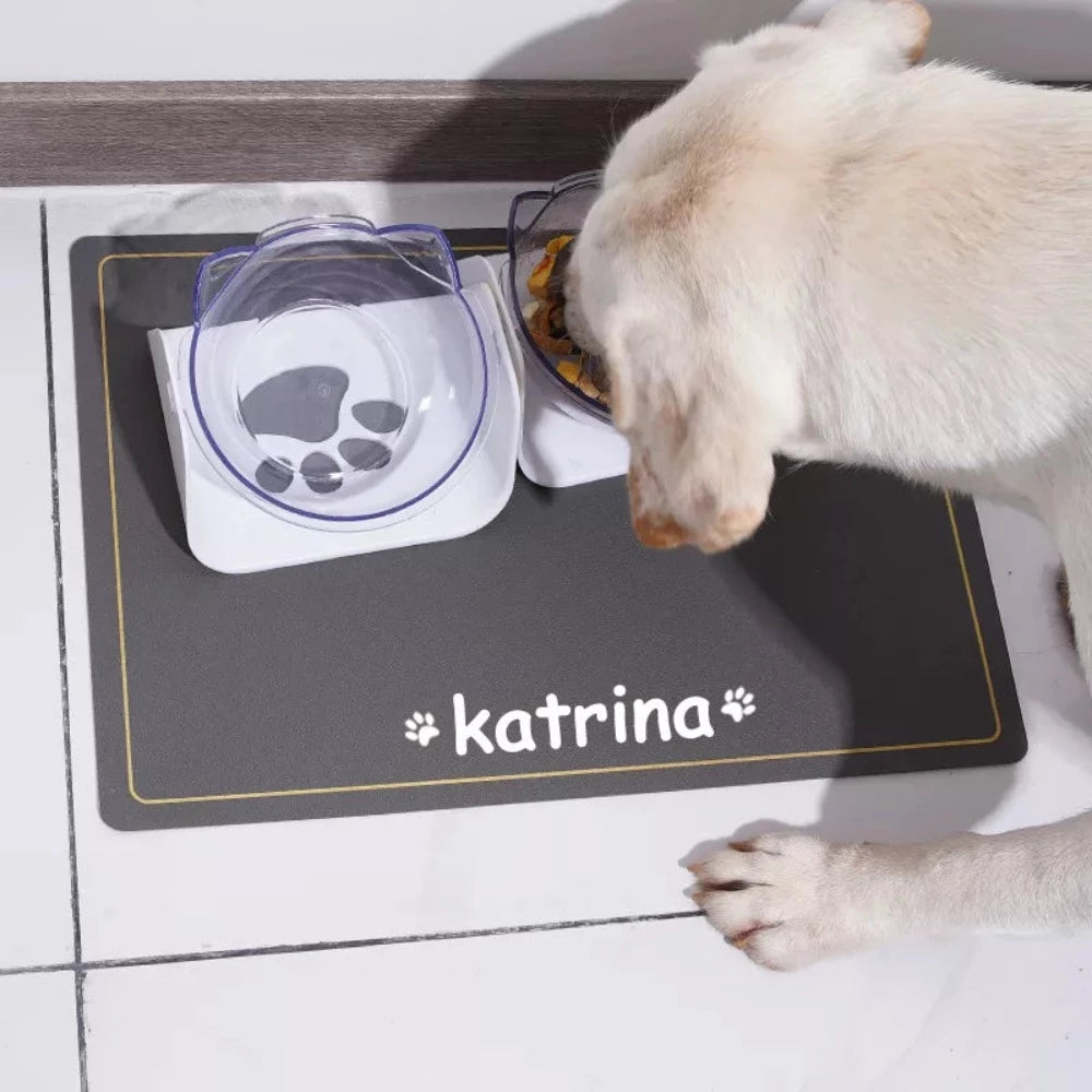 Customized Cat Dog Bowl Mats for Food and Water Personalized Pet